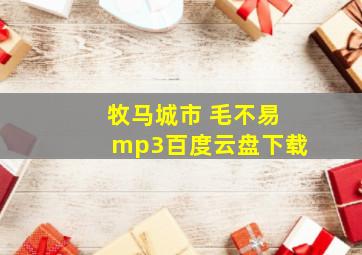 牧马城市 毛不易mp3百度云盘下载